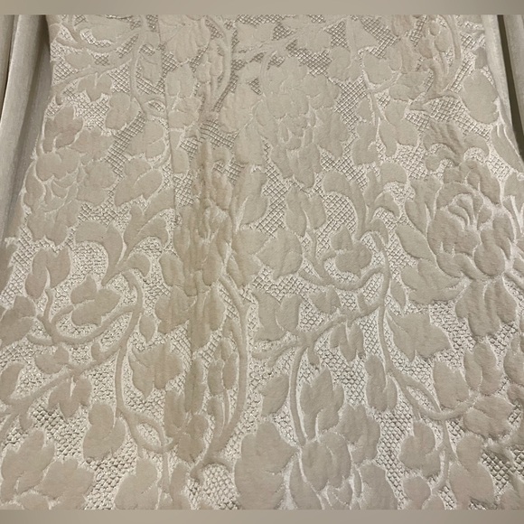 NOTICE | Cream Metallic Gold Brocade Wool Blend Bandeau Strapless Mini Dress - Picture 3 of 16